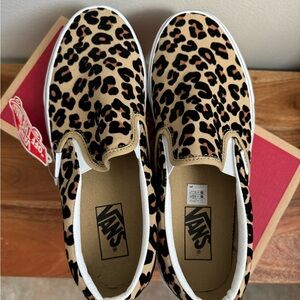 Leopard Vans Slip-On Sneakers